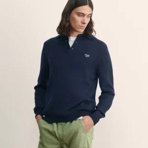 Pull Guillaumain Patch Coeur Dark Navy Maison Labiche