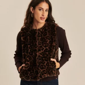Gilet sans manches Baci Mink Leo Brun Lab Dip