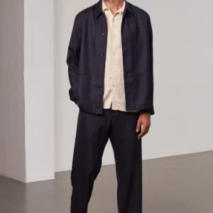 Pantalon Waban Grid Wool Navy About Companions