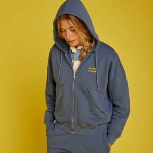 Veste Sweat Ecorce Bleu Ardoise Graine